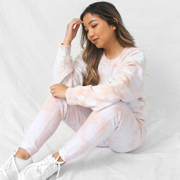 Nude Pink Tie Dye Sweatpants - Picture 2 of 3